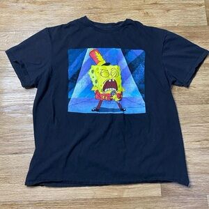 Black T-Shirt with SpongeBob Graphic